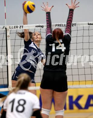 Volleyball Bundesliga. Frauen. SG Kelag Klagenfurt gegen SG VB NOE Sokol/Post.  Nikolina Bajic,  (Klagenfurt), Marlene Jahn (Post). Klagenfurt, am 24.1.2018.
Foto: Kuess
---
pressefotos, pressefotografie, kuess, qs, qspictures, sport, bild, bilder, bilddatenbank