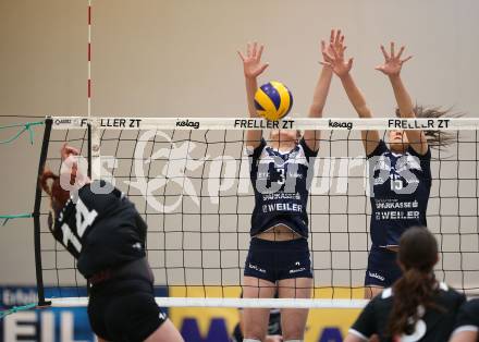 Volleyball Bundesliga. Frauen. SG Kelag Klagenfurt gegen SG VB NOE Sokol/Post. Abby Detering, Nikolina Bajic (Klagenfurt), Marlene Jahn (Post). Klagenfurt, am 24.1.2018.
Foto: Kuess
---
pressefotos, pressefotografie, kuess, qs, qspictures, sport, bild, bilder, bilddatenbank
