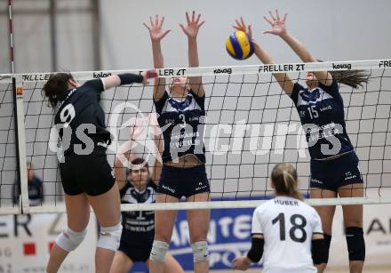 Volleyball Bundesliga. Frauen. SG Kelag Klagenfurt gegen SG VB NOE Sokol/Post. Abby Detering, Nikolina Bajic (Klagenfurt), Irena Mishonova (Post). Klagenfurt, am 24.1.2018.
Foto: Kuess
---
pressefotos, pressefotografie, kuess, qs, qspictures, sport, bild, bilder, bilddatenbank