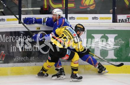 EBEL. Eishockey Bundesliga. EC VSV gegen Vienna Capitals. Dave Shields, (VSV), Julian Grosslercher  (Vienna Capitals). Villach, am 26.1.2018.
Foto: Kuess 


---
pressefotos, pressefotografie, kuess, qs, qspictures, sport, bild, bilder, bilddatenbank
