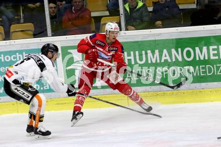 EBEL. Eishockey Bundesliga. KAC gegen 	Dornbirn Bulldogs. Marco Richter,  (KAC), Sean McMonagle (Dornbirn). Klagenfurt, am 26.1.2018.
Foto: Kuess

---
pressefotos, pressefotografie, kuess, qs, qspictures, sport, bild, bilder, bilddatenbank