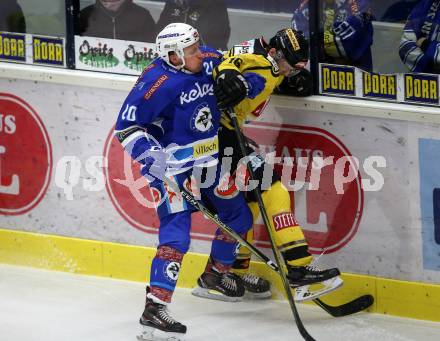 EBEL. Eishockey Bundesliga. EC VSV gegen Vienna Capitals. Nico Brunner,  (VSV), Macgregor Sharp (Vienna Capitals). Villach, am 26.1.2018.
Foto: Kuess 


---
pressefotos, pressefotografie, kuess, qs, qspictures, sport, bild, bilder, bilddatenbank