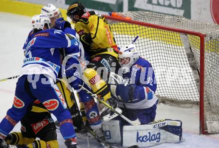 EBEL. Eishockey Bundesliga. EC VSV gegen Vienna Capitals. Ben Walter, Ryan Glenn, Lukas Herzog,  (VSV), Jerry Pollastrone (Vienna Capitals). Villach, am 26.1.2018.
Foto: Kuess 


---
pressefotos, pressefotografie, kuess, qs, qspictures, sport, bild, bilder, bilddatenbank