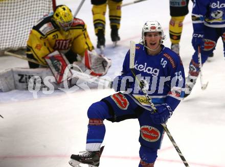 EBEL. Eishockey Bundesliga. EC VSV gegen Vienna Capitals. Torjubel Valentin Leiler (VSV). Villach, am 26.1.2018.
Foto: Kuess 


---
pressefotos, pressefotografie, kuess, qs, qspictures, sport, bild, bilder, bilddatenbank