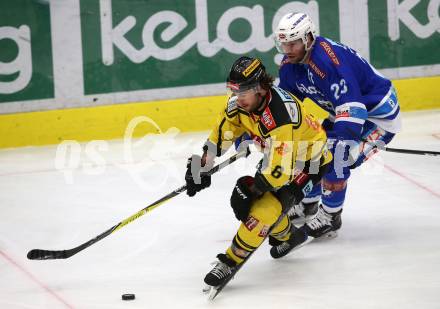 EBEL. Eishockey Bundesliga. EC VSV gegen Vienna Capitals. Markus Schlacher,  (VSV), Rafael Rotter (Vienna Capitals). Villach, am 26.1.2018.
Foto: Kuess 


---
pressefotos, pressefotografie, kuess, qs, qspictures, sport, bild, bilder, bilddatenbank