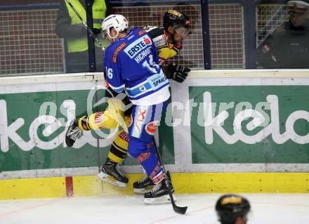 EBEL. Eishockey Bundesliga. EC VSV gegen Vienna Capitals. Jordan Hhickmott, (VSV), Ali Wukovits (Vienna Capitals). Villach, am 26.1.2018.
Foto: Kuess 


---
pressefotos, pressefotografie, kuess, qs, qspictures, sport, bild, bilder, bilddatenbank