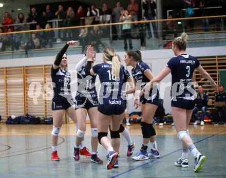 Volleyball Bundesliga. Frauen. SG Kelag Klagenfurt gegen SG VB NOE Sokol/Post. Jubel (Klagenfurt). Klagenfurt, am 24.1.2018.
Foto: Kuess
---
pressefotos, pressefotografie, kuess, qs, qspictures, sport, bild, bilder, bilddatenbank