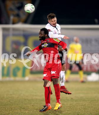 Fussball tipico Bundesliga. RZ Pellets WAC gegen Cashpoint SCR Altach. Christopher Wernitznig (WAC), Louis Clement Ngwat Mahop (Altach). Wolfsberg, am 3.2.2018.
Foto: Kuess

---
pressefotos, pressefotografie, kuess, qs, qspictures, sport, bild, bilder, bilddatenbank