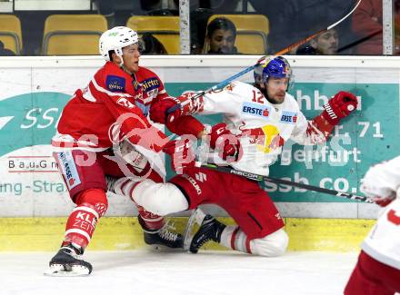 EBEL. Eishockey Bundesliga. KAC gegen 	Redbull Salzburg. Schnetzer Ramon (KAC), Cijan Alexander (Salzburg). Klagenfurt, am 4.2.2018.
Foto: Kuess

---
pressefotos, pressefotografie, kuess, qs, qspictures, sport, bild, bilder, bilddatenbank