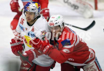 EBEL. Eishockey Bundesliga. KAC gegen 	Redbull Salzburg. Jullian Talbot (KAC), Ryan Duncan (Salzburg). Klagenfurt, am 4.2.2018.
Foto: Kuess

---
pressefotos, pressefotografie, kuess, qs, qspictures, sport, bild, bilder, bilddatenbank