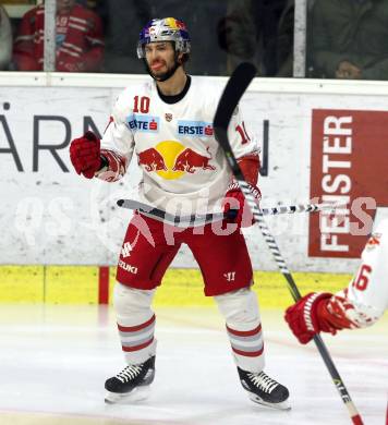 EBEL. Eishockey Bundesliga. KAC gegen 	Redbull Salzburg. Torjubel Raphael Herburger (Salzburg). Klagenfurt, am 4.2.2018.
Foto: Kuess

---
pressefotos, pressefotografie, kuess, qs, qspictures, sport, bild, bilder, bilddatenbank