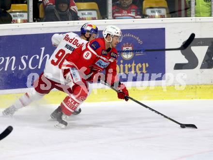 EBEL. Eishockey Bundesliga. KAC gegen 	Redbull Salzburg. Matthew Neal (KAC), Mario Huber (Salzburg). Klagenfurt, am 4.2.2018.
Foto: Kuess

---
pressefotos, pressefotografie, kuess, qs, qspictures, sport, bild, bilder, bilddatenbank