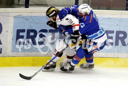 EBEL. Eishockey Bundesliga. EC VSV gegen HC Orli Znojmo. Markus Schlacher (VSV), Radek Cip (Znaim). Villach, am 8.2.2018.
Foto: Kuess 


---
pressefotos, pressefotografie, kuess, qs, qspictures, sport, bild, bilder, bilddatenbank