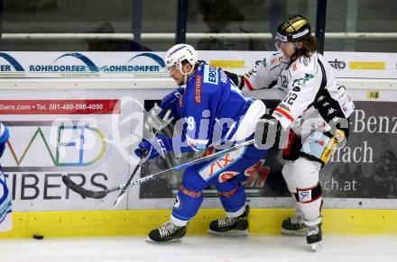 EBEL. Eishockey Bundesliga. EC VSV gegen HC Orli Znojmo. Stefan Bacher (VSV), Radek Cip (Znaim). Villach, am 8.2.2018.
Foto: Kuess 


---
pressefotos, pressefotografie, kuess, qs, qspictures, sport, bild, bilder, bilddatenbank