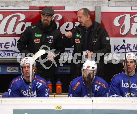 EBEL. Eishockey Bundesliga. EC VSV gegen HC Orli Znojmo. Trainer Markus Peintner, Co-Trainer Hans Winkler (VSV). Villach, am 8.2.2018.
Foto: Kuess 


---
pressefotos, pressefotografie, kuess, qs, qspictures, sport, bild, bilder, bilddatenbank