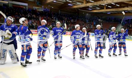 EBEL. Eishockey Bundesliga. EC VSV gegen HC Orli Znojmo. Jubel VSV (VSV). Villach, am 8.2.2018.
Foto: Kuess 


---
pressefotos, pressefotografie, kuess, qs, qspictures, sport, bild, bilder, bilddatenbank