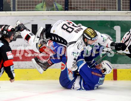EBEL. Eishockey Bundesliga. EC VSV gegen HC Orli Znojmo. Sam Antonitsch (VSV), Marek Biro (Znaim). Villach, am 8.2.2018.
Foto: Kuess 


---
pressefotos, pressefotografie, kuess, qs, qspictures, sport, bild, bilder, bilddatenbank