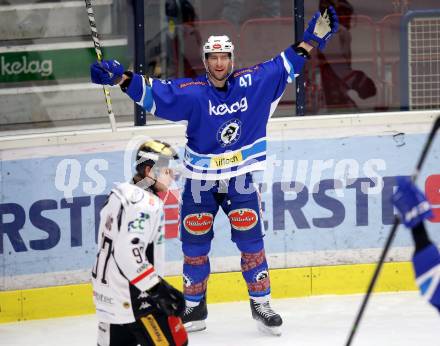EBEL. Eishockey Bundesliga. EC VSV gegen HC Orli Znojmo. Torjubel Ryan Glenn (VSV). Villach, am 8.2.2018.
Foto: Kuess 


---
pressefotos, pressefotografie, kuess, qs, qspictures, sport, bild, bilder, bilddatenbank