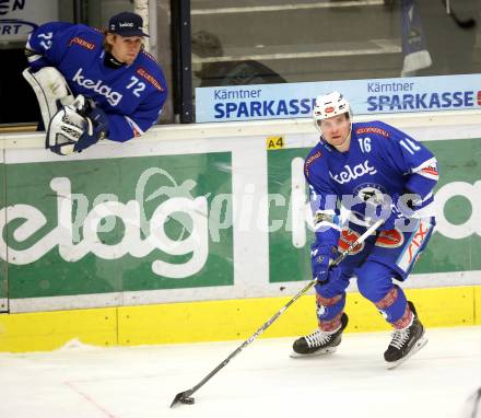 EBEL. Eishockey Bundesliga. EC VSV gegen HC Orli Znojmo. Lukas Herzog (VSV), Jordan Hickmott (Znaim). Villach, am 8.2.2018.
Foto: Kuess 


---
pressefotos, pressefotografie, kuess, qs, qspictures, sport, bild, bilder, bilddatenbank