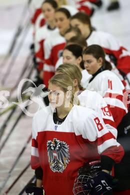 Eishockey Laenderspiel Oesterreich gegen Deutschland. Damen. Woerthersee Trophy. Sophia Volgger (Oesterreich). Klagenfurt, am 16.2.2018.
Foto: Kuess

---
pressefotos, pressefotografie, kuess, qs, qspictures, sport, bild, bilder, bilddatenbank