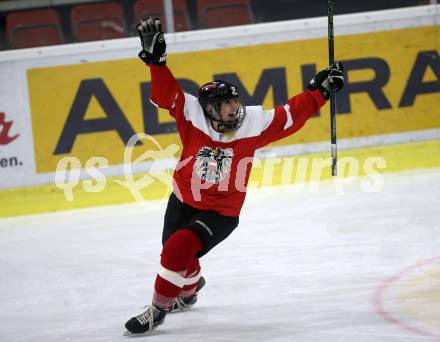 Eishockey Laenderspiel Oesterreich gegen Deutschland. Damen. Woerthersee Trophy. Torjubel Alessandra Lopez (Oesterreich). Klagenfurt, am 16.2.2018.
Foto: Kuess

---
pressefotos, pressefotografie, kuess, qs, qspictures, sport, bild, bilder, bilddatenbank