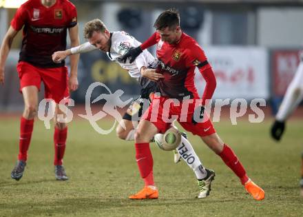 Fussball tipico Bundesliga. RZ Pellets WAC gegen FC Flyeralarm Admira.  Christoph Rabitsch, (WAC),  Marin Jakolis (Admira). Wolfsberg, am 17.2.2018.
Foto: Kuess

---
pressefotos, pressefotografie, kuess, qs, qspictures, sport, bild, bilder, bilddatenbank
