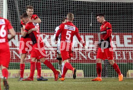 Fussball tipico Bundesliga. RZ Pellets WAC gegen FC Flyeralarm Admira.  Torjubel Sasa Kalajdzic, Lukas Grozurek (Admira). Wolfsberg, am 17.2.2018.
Foto: Kuess

---
pressefotos, pressefotografie, kuess, qs, qspictures, sport, bild, bilder, bilddatenbank