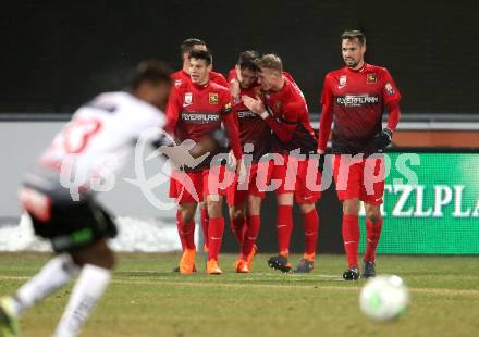 Fussball tipico Bundesliga. RZ Pellets WAC gegen FC Flyeralarm Admira.  Torjubel Admira. Wolfsberg, am 17.2.2018.
Foto: Kuess

---
pressefotos, pressefotografie, kuess, qs, qspictures, sport, bild, bilder, bilddatenbank