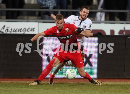 Fussball tipico Bundesliga. RZ Pellets WAC gegen FC Flyeralarm Admira.  Thomas Zuendel,  (WAC), Lukas Grozurek (Admira). Wolfsberg, am 17.2.2018.
Foto: Kuess

---
pressefotos, pressefotografie, kuess, qs, qspictures, sport, bild, bilder, bilddatenbank