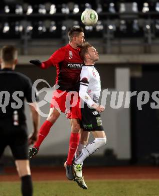 Fussball tipico Bundesliga. RZ Pellets WAC gegen FC Flyeralarm Admira.  Christoph Rabitsch, (WAC),  Markus Lackner (Admira). Wolfsberg, am 17.2.2018.
Foto: Kuess

---
pressefotos, pressefotografie, kuess, qs, qspictures, sport, bild, bilder, bilddatenbank