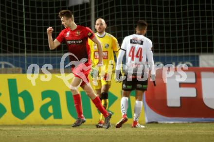 Fussball tipico Bundesliga. RZ Pellets WAC gegen FC Flyeralarm Admira.  Torjubel Sasa Kalajdzic (Admira). Wolfsberg, am 17.2.2018.
Foto: Kuess

---
pressefotos, pressefotografie, kuess, qs, qspictures, sport, bild, bilder, bilddatenbank