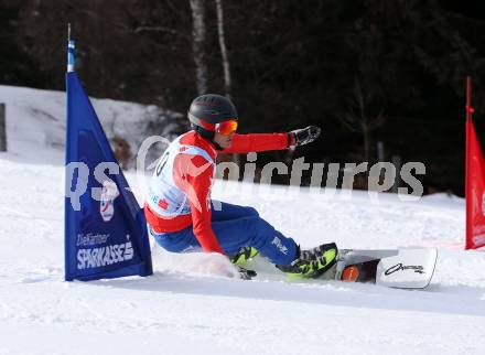 Snowboard. FIS Parallel RTL. Jacob Meringer (AUT). SimonhÃ¶he, am 17.2.2018.
Foto: Kuess
---
pressefotos, pressefotografie, kuess, qs, qspictures, sport, bild, bilder, bilddatenbank