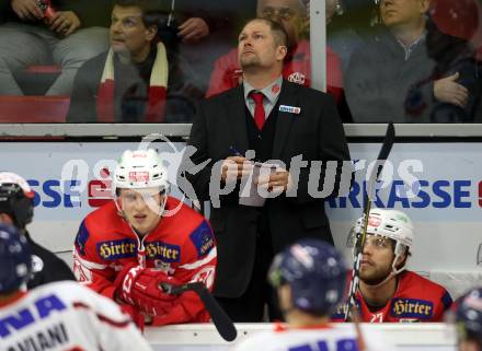 EBEL. Eishockey Bundesliga. KAC gegen 	KHL Medvescak Zagreb. Trainer Steve Walker (KAC). Klagenfurt, am 21.2.2018.
Foto: Kuess

---
pressefotos, pressefotografie, kuess, qs, qspictures, sport, bild, bilder, bilddatenbank