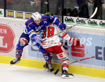 EBEL. Eishockey Bundesliga. EC VSV gegen HCB Suedtirol Alperia. Sam Antonitsch (VSV), Stefano Marchetti (Bozen). Villach, am 21.2.2018.
Foto: Kuess 


---
pressefotos, pressefotografie, kuess, qs, qspictures, sport, bild, bilder, bilddatenbank