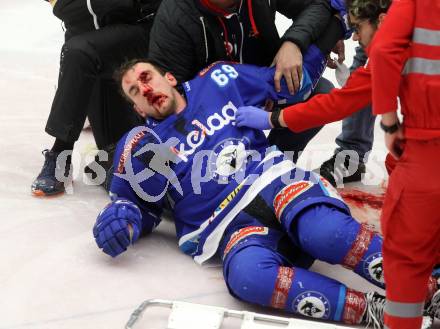 EBEL. Eishockey Bundesliga. EC VSV gegen HCB Suedtirol Alperia. Istvan Sofron verletzt (VSV). Villach, am 21.2.2018.
Foto: Kuess 


---
pressefotos, pressefotografie, kuess, qs, qspictures, sport, bild, bilder, bilddatenbank