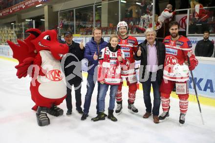 EBEL. Eishockey Bundesliga. KAC gegen 	KHL Medvescak Zagreb. Manuel Ganahl, Martin Schumnig (KAC). Klagenfurt, am 21.2.2018.
Foto: Kuess

---
pressefotos, pressefotografie, kuess, qs, qspictures, sport, bild, bilder, bilddatenbank