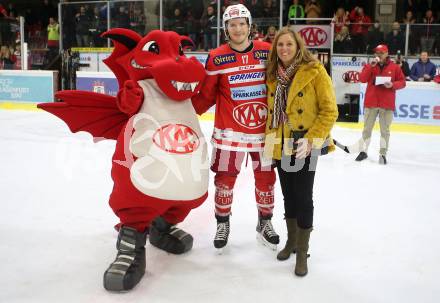 EBEL. Eishockey Bundesliga. KAC gegen 	KHL Medvescak Zagreb. Spieler des Abends Manuel Ganahl (KAC). Klagenfurt, am 21.2.2018.
Foto: Kuess

---
pressefotos, pressefotografie, kuess, qs, qspictures, sport, bild, bilder, bilddatenbank