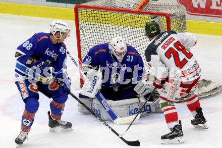 EBEL. Eishockey Bundesliga. EC VSV gegen HCB Suedtirol Alperia. Miha Stebih, David Kickert (VSV), DeSousa Chris (Bozen). Villach, am 21.2.2018.
Foto: Kuess 


---
pressefotos, pressefotografie, kuess, qs, qspictures, sport, bild, bilder, bilddatenbank