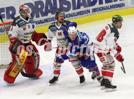 EBEL. Eishockey Bundesliga. EC VSV gegen HCB Suedtirol Alperia. Christof Kromp, (VSV), Tuokkola Pekka, Marchetti Stefano, (Bozen). Villach, am 21.2.2018.
Foto: Kuess 


---
pressefotos, pressefotografie, kuess, qs, qspictures, sport, bild, bilder, bilddatenbank