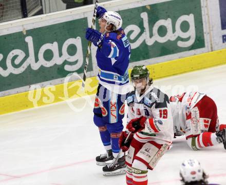 EBEL. Eishockey Bundesliga. EC VSV gegen HCB Suedtirol Alperia. Torjubel Valentin Leiler (VSV). Villach, am 21.2.2018.
Foto: Kuess 


---
pressefotos, pressefotografie, kuess, qs, qspictures, sport, bild, bilder, bilddatenbank