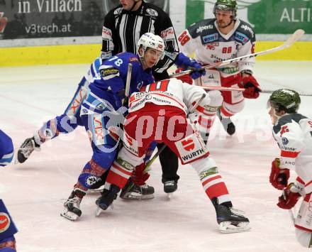 EBEL. Eishockey Bundesliga. EC VSV gegen HCB Suedtirol Alperia. Felix Maxa (VSV), Angelidis Mike (Bozen). Villach, am 21.2.2018.
Foto: Kuess 


---
pressefotos, pressefotografie, kuess, qs, qspictures, sport, bild, bilder, bilddatenbank