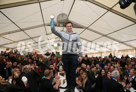 Schi Ski Alpin. Empfang Olympiasieger Matthias Mayer in Afritz. Matthias Mayer. Afritz, 24.2.2018.
Foto: Kuess
---
pressefotos, pressefotografie, kuess, qs, qspictures, sport, bild, bilder, bilddatenbank