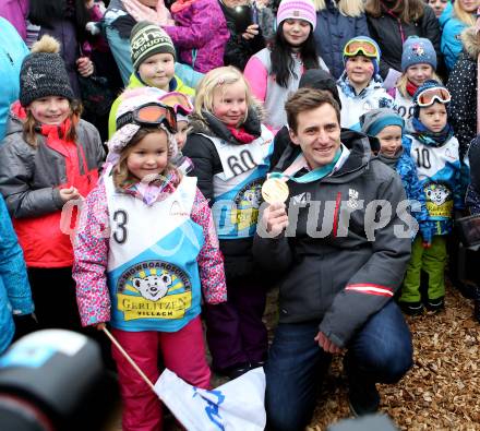 Schi Ski Alpin. Empfang Olympiasieger Matthias Mayer in Afritz. Matthias Mayer. Afritz, 24.2.2018.
Foto: Kuess
---
pressefotos, pressefotografie, kuess, qs, qspictures, sport, bild, bilder, bilddatenbank