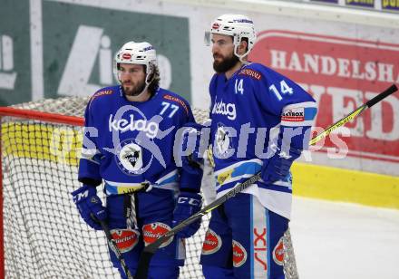 EBEL. Eishockey Bundesliga. EC VSV gegen Fehervar AV19. Samuel Labrecque, Kyle Beach (VSV). Villach, am 25.2.2018.
Foto: Kuess 


---
pressefotos, pressefotografie, kuess, qs, qspictures, sport, bild, bilder, bilddatenbank