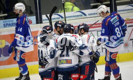 EBEL. Eishockey Bundesliga. EC VSV gegen Fehervar AV19. Torjubel (Alba Volan). Villach, am 25.2.2018.
Foto: Kuess 


---
pressefotos, pressefotografie, kuess, qs, qspictures, sport, bild, bilder, bilddatenbank