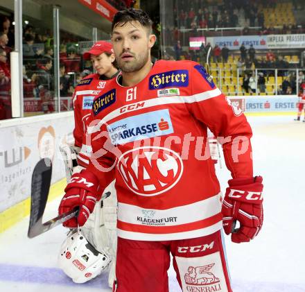 EBEL. Eishockey Bundesliga. KAC gegen 	Vienna Capitals. Andrew Jacob Kozek (KAC). Klagenfurt, am 28.2.2018.
Foto: Kuess

---
pressefotos, pressefotografie, kuess, qs, qspictures, sport, bild, bilder, bilddatenbank