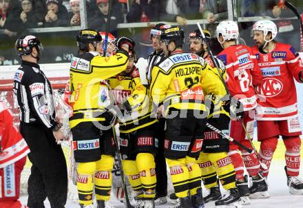 EBEL. Eishockey Bundesliga. KAC gegen 	Vienna Capitals. Torjubel  (Vienna Capitals). Klagenfurt, am 28.2.2018.
Foto: Kuess

---
pressefotos, pressefotografie, kuess, qs, qspictures, sport, bild, bilder, bilddatenbank