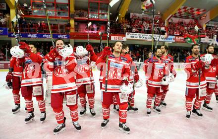 EBEL. Eishockey Bundesliga. KAC gegen 	Vienna Capitals. Jubel  (KAC). Klagenfurt, am 28.2.2018.
Foto: Kuess

---
pressefotos, pressefotografie, kuess, qs, qspictures, sport, bild, bilder, bilddatenbank
