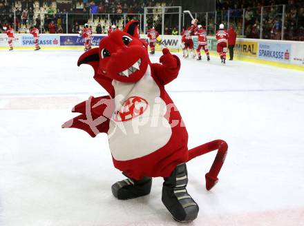 EBEL. Eishockey Bundesliga. KAC gegen 	Vienna Capitals. Maskottchen Lindi (KAC). Klagenfurt, am 28.2.2018.
Foto: Kuess

---
pressefotos, pressefotografie, kuess, qs, qspictures, sport, bild, bilder, bilddatenbank
