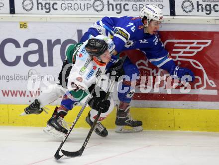 EBEL. Eishockey Bundesliga. EC VSV gegen Moser Medical Graz99ers. Felix Maxa, (VSV), Nikolai Soritz  (Graz). Villach, am 2.3.2018.
Foto: Kuess 


---
pressefotos, pressefotografie, kuess, qs, qspictures, sport, bild, bilder, bilddatenbank